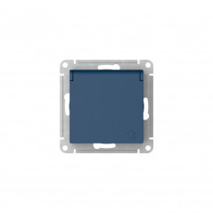 ATLASDESIGN РОЗЕТКА с заземл. со шторк. с крышкой,16А, IP20, быстрозажимные клеммы, АКВАМАРИН