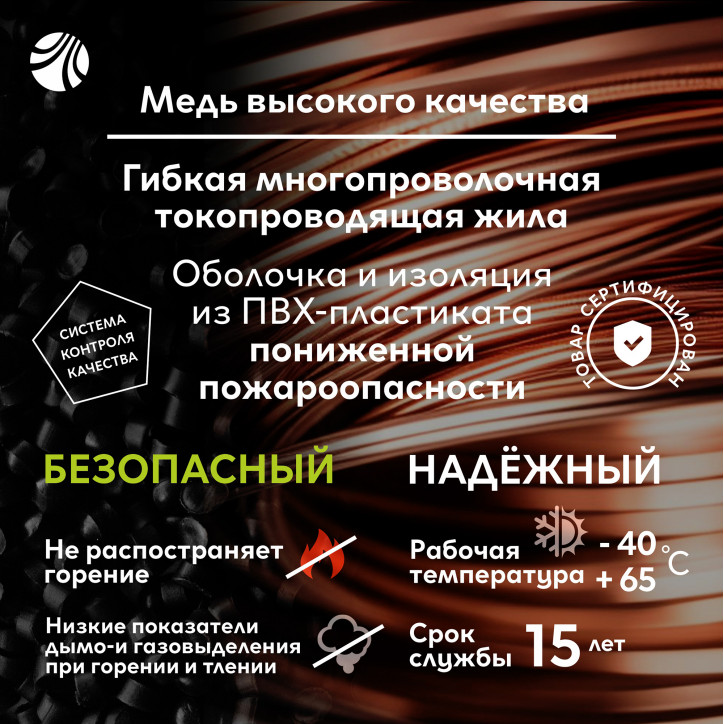 Провод силовой ПуГВ нг(А) LS 1 белый Провод силовой ПуГВ нг(А) LS 1 белый