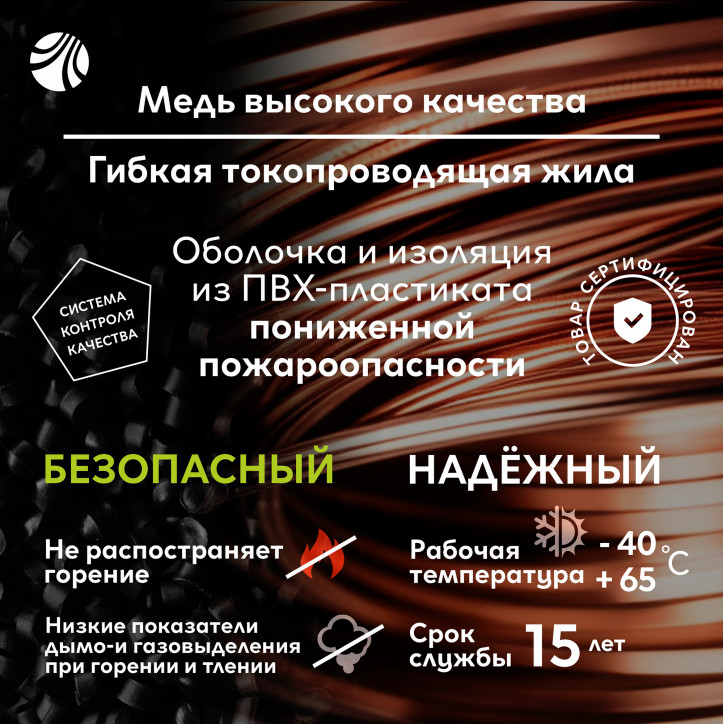 Провод силовой ПуВнг(А)-LS 1х1,5голубой Провод силовой ПуВнг(А)-LS 1х1,5голубой