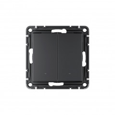 ATLASDESIGN SMART 2-кл. ВЫКЛЮЧАТЕЛЬ с подсв., Zigbee, сх.5, L+N, 10А, мех., КАРБОН