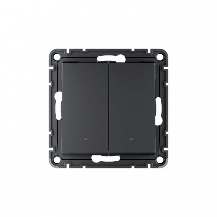 ATLASDESIGN SMART 2-кл. ВЫКЛЮЧАТЕЛЬ с подсв., Zigbee, сх.5, L+N, 10А, мех., КАРБОН ATLASDESIGN SMART 2-кл. ВЫКЛЮЧАТЕЛЬ с подсв., Zigbee, сх.5, L+N, 10А, мех., КАРБОН