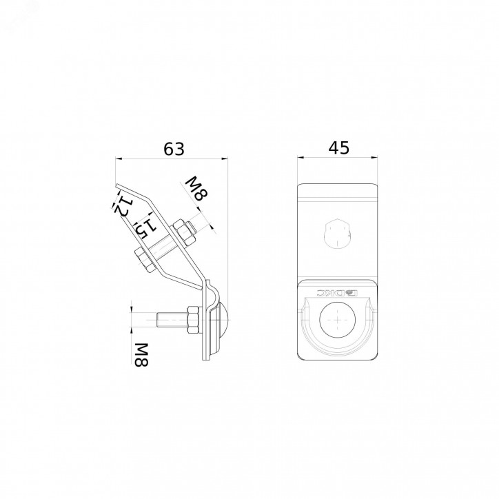 Держатель прутка на водостоке с болтом Держатель прутка на водостоке с болтом