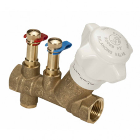 Клапан балансировочный статический с измерительными ниппелями, со сливом 1/2'