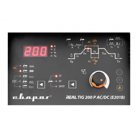 Инвертор сварочный TIG 200 P AC/DC ''REAL'' (E201B) Black (маска+педаль+перчатки)
