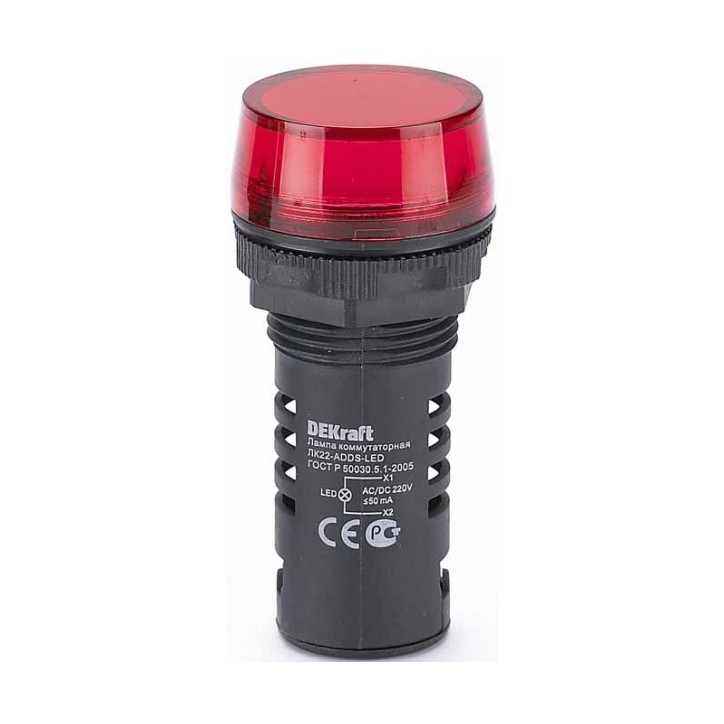 Лампа коммутационная ЛК-22 ADDS диам. 22мм LED красная 220В AC/DC Лампа коммутационная ЛК-22 ADDS диам. 22мм LED красная 220В AC/DC