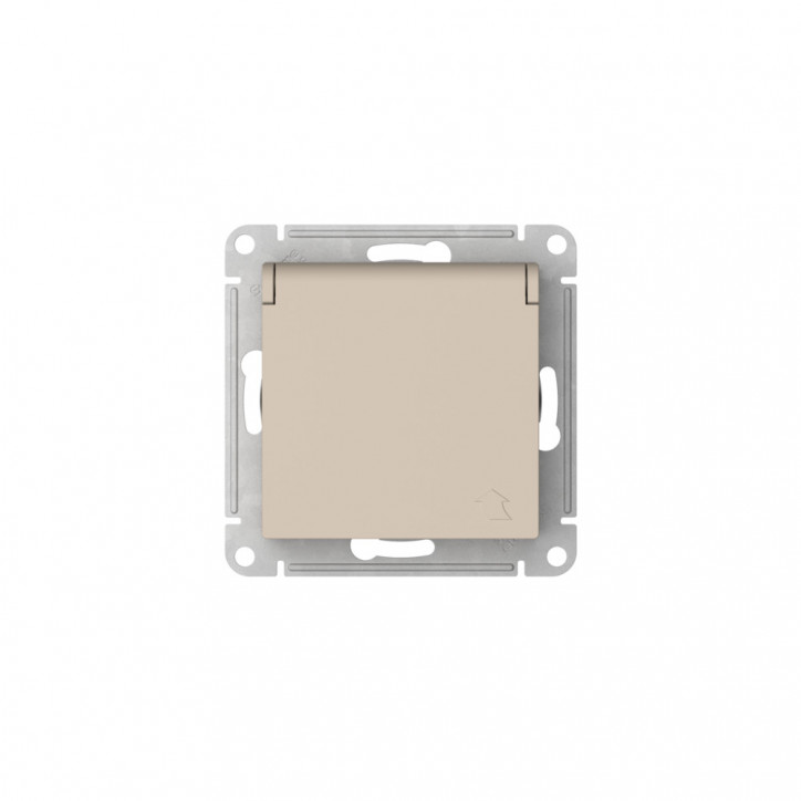 ATLASDESIGN РОЗЕТКА с заземл. со шторк. с крышкой, 16А,IP20,мех., быстрозажимные клеммы, ПЕСОЧНЫЙ ATLASDESIGN РОЗЕТКА с заземл. со шторк. с крышкой, 16А,IP20,мех., быстрозажимные клеммы, ПЕСОЧНЫЙ