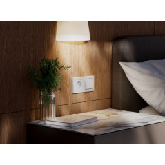 ATLASDESIGN SMART 2-кл. ВЫКЛЮЧАТЕЛЬ с подсв., Zigbee, сх.5, L+N, 10А, мех., БЕЛЫЙ