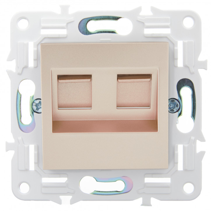 SKANDY Розетка компьютерная двойная RJ45 кат.5E SK-K03Sa песочный IEK SKANDY Розетка компьютерная двойная RJ45 кат.5E SK-K03Sa песочный IEK