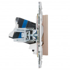 SKANDY Розетка компьютерная двойная RJ45 кат.6 SK-K04Sa песочный IEK