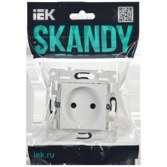 SKANDY Розетка без заземления без защитных шторок 10А SK-R02W арктический белый IEK