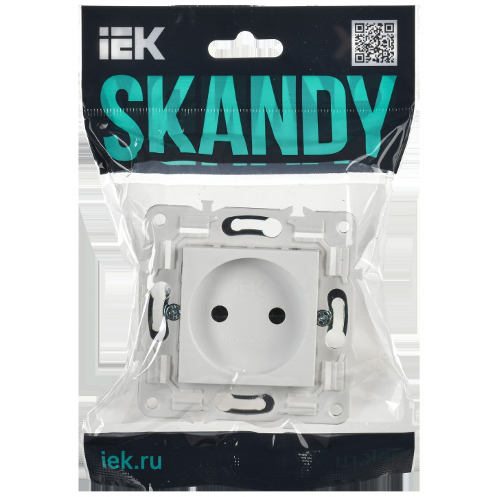 SKANDY Розетка без заземления без защитных шторок 10А SK-R02W арктический белый IEK
