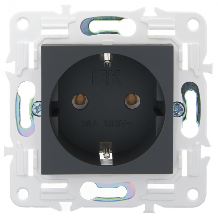 SKANDY Розетка с заземлением без защитных шторок 16А SK-R05G графит IEK SKANDY Розетка с заземлением без защитных шторок 16А SK-R05G графит IEK