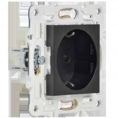 SKANDY Розетка с заземлением с защитными шторками 16А SK-R04Bl черный IEK