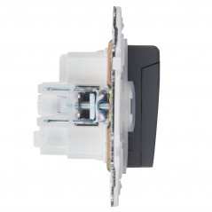 SKANDY Розетка 1-местная с заземлением с защитными шторками и крышкой 16А IP44 SK-R11T титан IEK