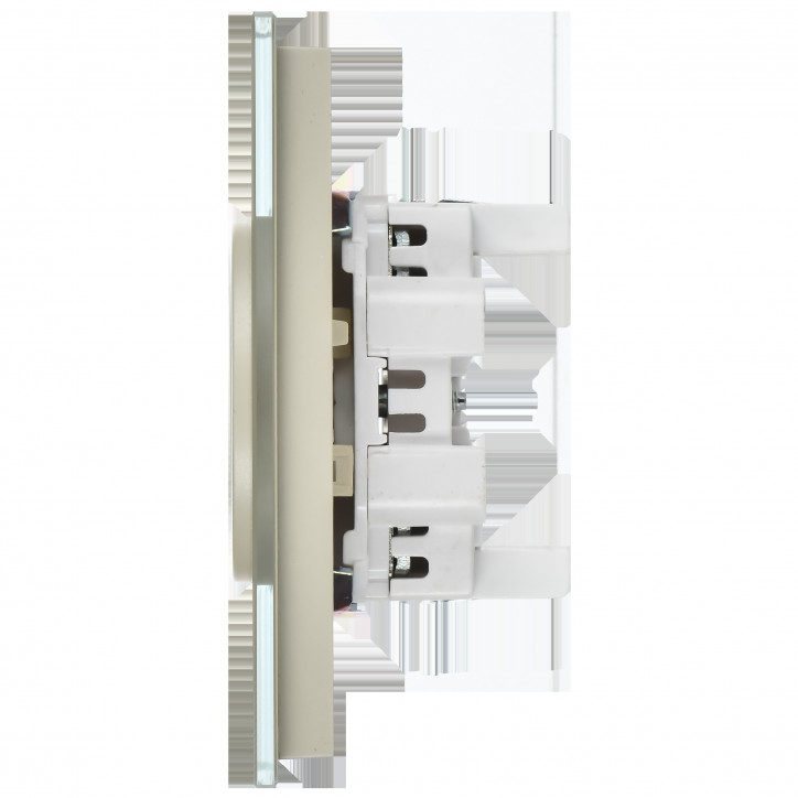 SKANDY Розетка 2-местная без заземления без защитных шторок для плоской вилки 10А SK-R03B стекло беж SKANDY Розетка 2-местная без заземления без защитных шторок для плоской вилки 10А SK-R03B стекло беж