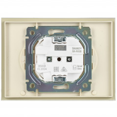SKANDY Розетка 2-местная без заземления без защитных шторок для плоской вилки 10А SK-R03B стекло беж