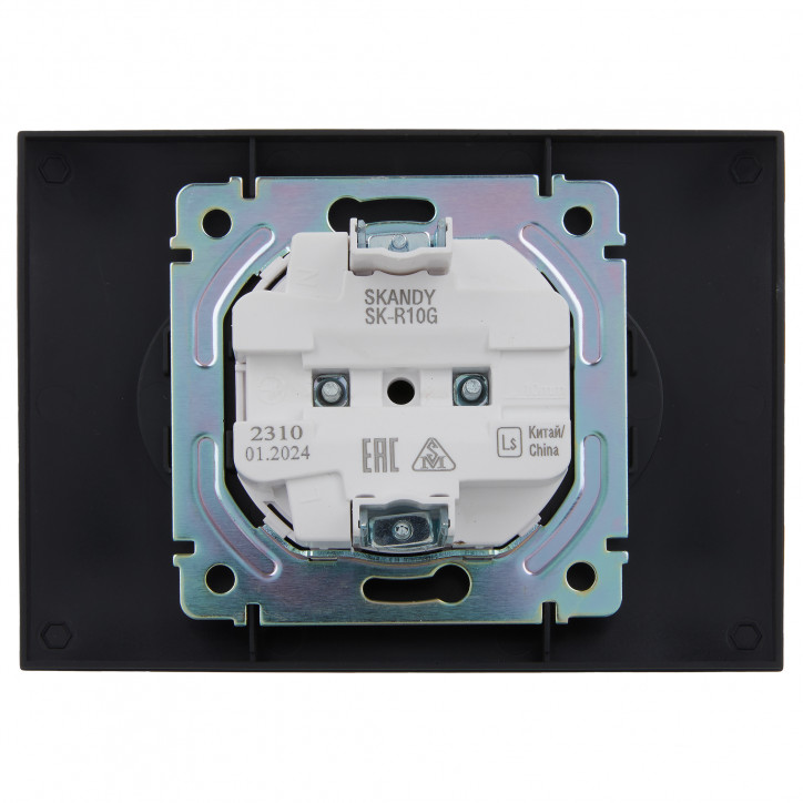 SKANDY Розетка 2-местная без заземления без защитных шторок 10А в сборе SK-R10G графит IEK SKANDY Розетка 2-местная без заземления без защитных шторок 10А в сборе SK-R10G графит IEK