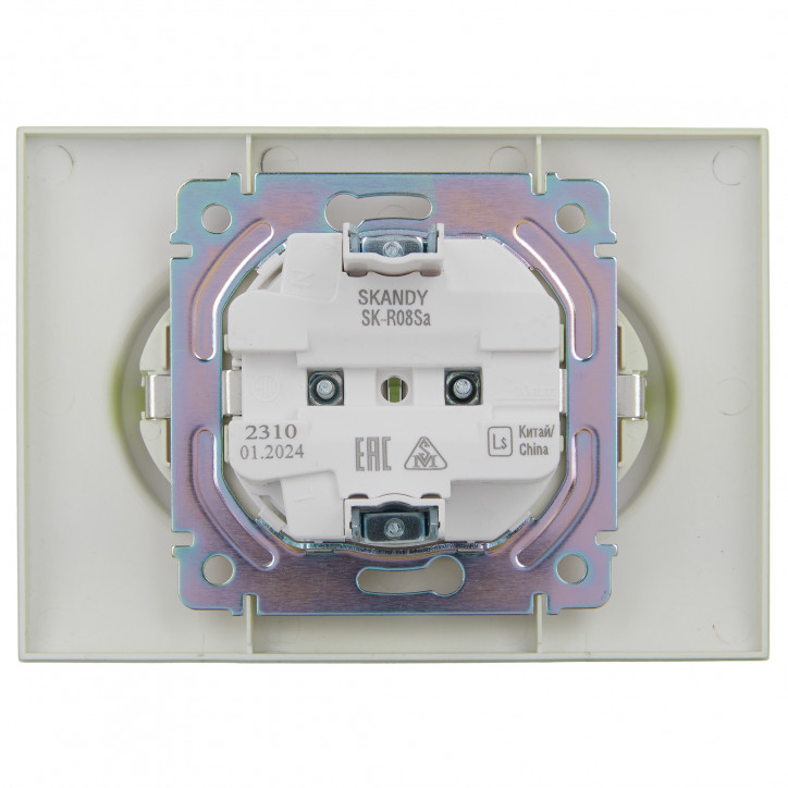 SKANDY Розетка 2-местная с заземлением без защитных шторок 16А в сборе SK-R08G мятный IEK SKANDY Розетка 2-местная с заземлением без защитных шторок 16А в сборе SK-R08G мятный IEK