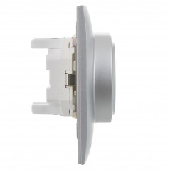 SKANDY Розетка 2-местная с заземлением без защитных шторок 16А в сборе SK-R08S серебряный IEK