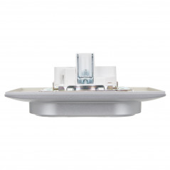 SKANDY Розетка 2-местная с заземлением без защитных шторок 16А в сборе SK-R08S серебряный IEK