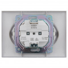 SKANDY Розетка 2-местная с заземлением с защитными шторками 16А в сборе SK-R07Gr серый IEK
