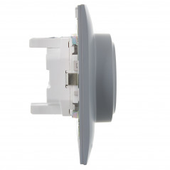 SKANDY Розетка 2-местная с заземлением с защитными шторками 16А в сборе SK-R07Gr серый IEK