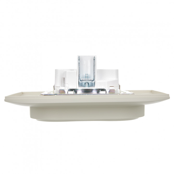 SKANDY Розетка 2-местная с заземлением с защитными шторками 16А в сборе SK-R07B бежевый IEK