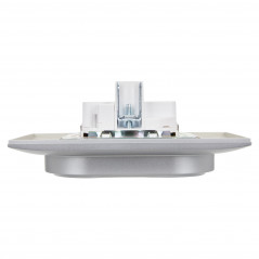 SKANDY Розетка 2-местная с заземлением с защитными шторками 16А в сборе SK-R07S серебряный IEK