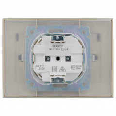 SKANDY Розетка 2-местная и крышкой 16А в сборе IP44 SK-R12Sh шампань IEK
