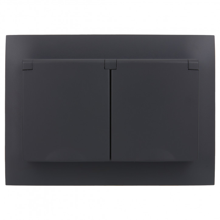 SKANDY Розетка 2-местная и крышкой 16А в сборе IP44 SK-R12T титан IEK SKANDY Розетка 2-местная и крышкой 16А в сборе IP44 SK-R12T титан IEK