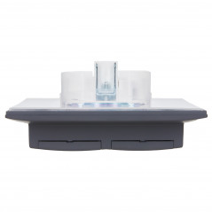 SKANDY Розетка 2-местная и крышкой 16А в сборе IP44 SK-R12T титан IEK