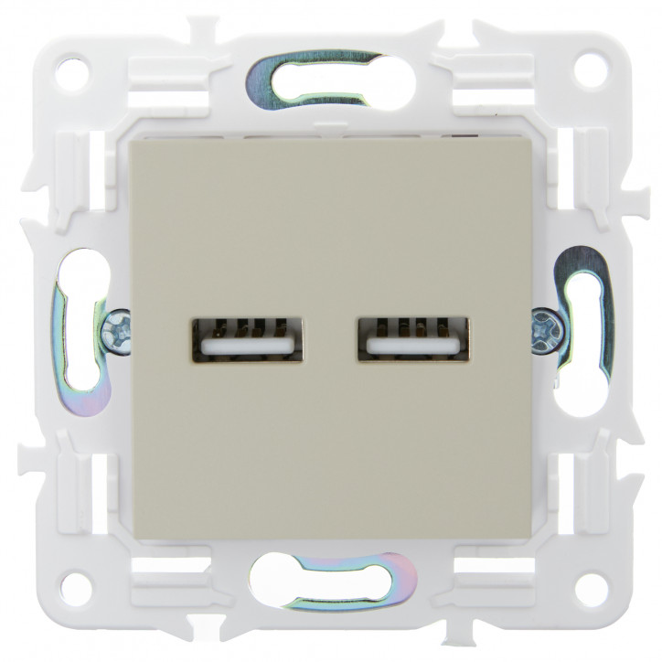 SKANDY Розетка USB A+A 3,1А SK-R15B бежевый IEK SKANDY Розетка USB A+A 3,1А SK-R15B бежевый IEK