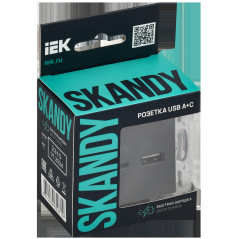 SKANDY Розетка USB A+A 3,1А SK-R15S серебряный IEK