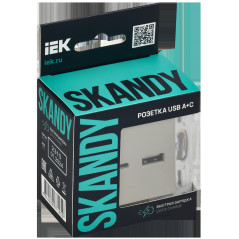 SKANDY Розетка USB A+C 18Вт SK-R13B бежевый IEK