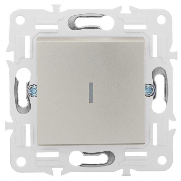 SKANDY Выключатель 1-клавишный с индикацией 10А SK-V07Sh шампань IEK