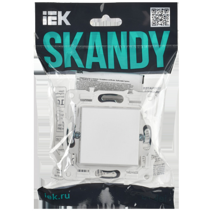 SKANDY Выключатель 1-клавишный проходной 10А SK-V02W арктический белый IEK