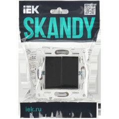 SKANDY Выключатель 2-клавишный 10А SK-V04Bl черный IEK