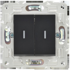 SKANDY Выключатель 2-клавишный с индикацией 10А SK-V09Bl черный IEK