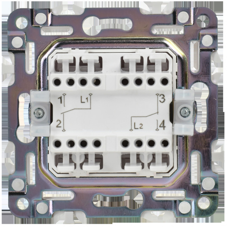 SKANDY Выключатель 2-клавишный проходной 10А SK-V05Bl черный IEK