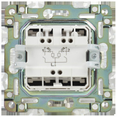 SKANDY Выключатель 2-клавишный проходной с индикацией 10А SK-V10Bl черный IEK