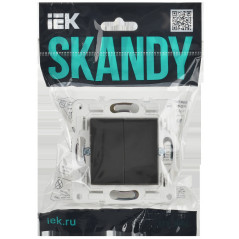 SKANDY Выключатель 2-клавишный перекрестный 10А SK-V06G графит IEK