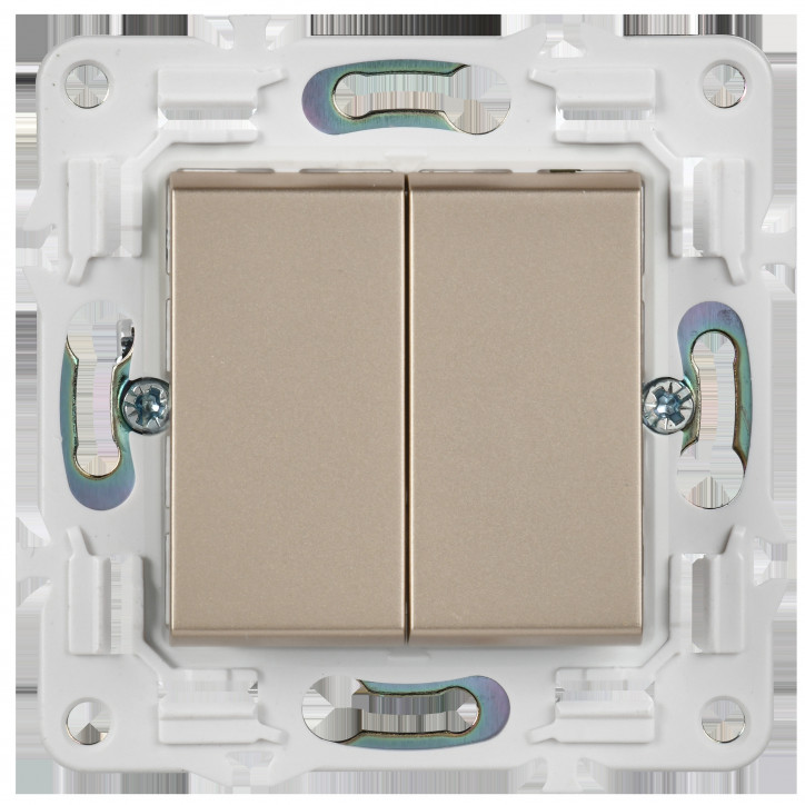 SKANDY Выключатель 2-клавишный перекрестный 10А SK-V06Sa песочный IEK