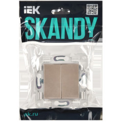 SKANDY Выключатель 2-клавишный перекрестный 10А SK-V06Sa песочный IEK
