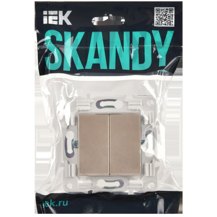SKANDY Выключатель 2-клавишный перекрестный 10А SK-V06Sa песочный IEK