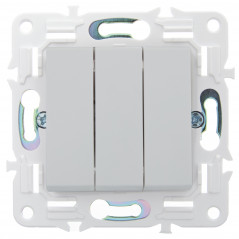 SKANDY Выключатель 3-клавишный 10А SK-V11W арктический белый IEK