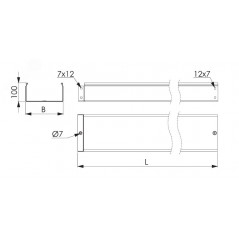 Лоток 100х100х6000, 1,0 мм, цинк-ламельный