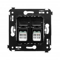 Avanti Розетка RJ-45 в стену, 5e двойная,Черный квадрат