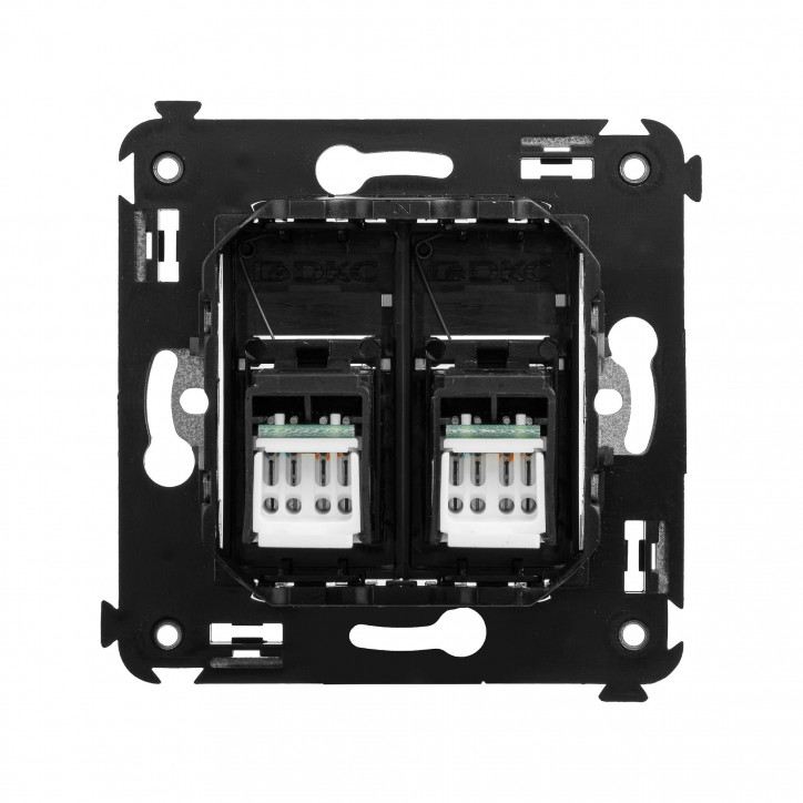 Avanti Розетка RJ-45 в стену, 5e двойная,Черный квадрат Avanti Розетка RJ-45 в стену, 5e двойная,Черный квадрат