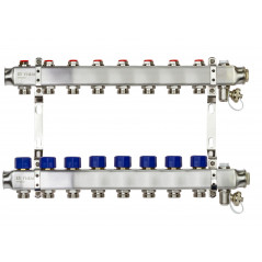 Коллекторная группа SSM-8R set 8 контуров 1'X3/4' с термостатическими клапанами и кронштейнами