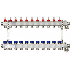 Коллекторная группа SSM-11RF set 11 контуров 1'X3/4' с расходомерами и кронштейнами